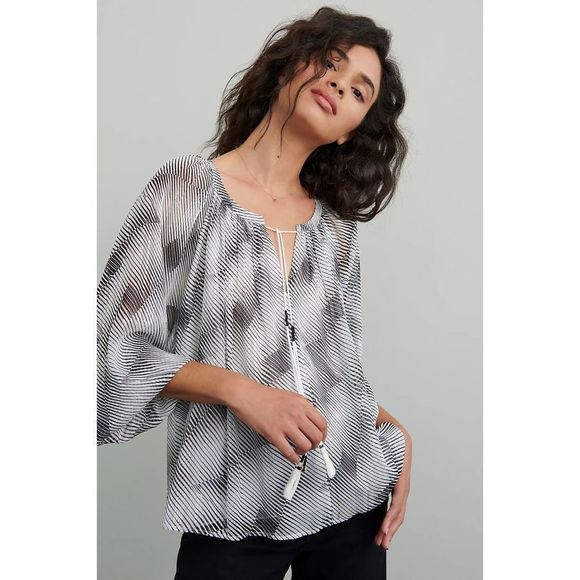 Anthropologie Jacque Peasant Blouse by Daniel Rainn NWT Size Medium - Picture 5 of 5